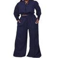 MiKlahFashion pant set Blue / XL Polka Dot Pant Set - Plus Size