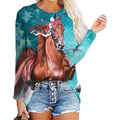 MiKlahFashion T-Shirt 20451 / S 3D Digital Running Horse Tees