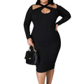 MiKlahFashion Women - Apparel - Dresses Black / XL Hollow Out Bodycon Dress