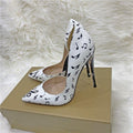 MiKlahFashion high heel shoe White 8cm Heel / 3 Melody Print High Heels