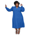MiKlahFashion Women - Apparel - Dresses - Casual Blue / 4 Size XL Style Plus Size Dress