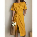 MiKlahFashion dress Yellow / S / China Slit Bowknot Dresses