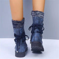 MiKlahFashion boot Blue / 35 Retro Suede Snow Boots