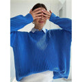 MiKlahFashion sweater royal blue / S Knitted Oversized Sweater