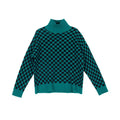 MiKlahFashion Blue / one size Turtle Neck Plaid Sweater