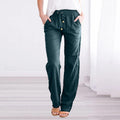 MiKlahFashion pants Darkgreen / S Linen Loose Drawstring Pants