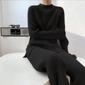 MiKlahFashion Women - Apparel - Pants Set Black / Free Size Stripes Knitted Sets