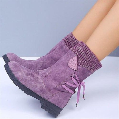 MiKlahFashion boot purple / 35 Retro Suede Snow Boots