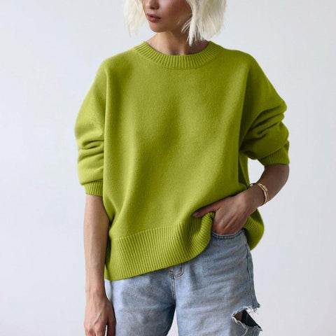 MiKlahFashion Woman - Apparel - Top - Sweater Green / one size Knitted Cash Sweaters