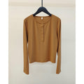 MiKlahFashion sweater 22069-Khaki / XS Buttons-Up Ribbed Knitted Sweaters