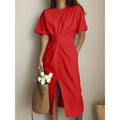MiKlahFashion dress Red / S Slit Bowknot Dresses