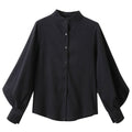 MiKlahFashion top Black / S Big Lantern Sleeve Blouse