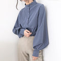 MiKlahFashion top Blue / S Big Lantern Sleeve Blouse