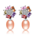 MiKlahFashion Pink Natural Freshwater-Cultured Pearl Earrings