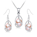 MiKlahFashion earings Pink / 45cm / Silver Freshwater Pearl Jewelry Sets