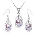 MiKlahFashion Purple / 45cm / Silver Freshwater Pearl Jewelry Sets
