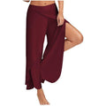 MiKlahFashion pants Wine red / 185/96A Pants Wide Yoga Pants