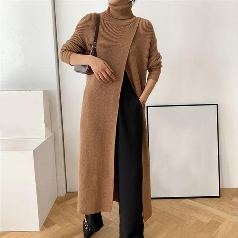 MiKlahFashion Women - Apparel - Top- Sweater One Size / Camel Turtleneck  Pullovers Sweater