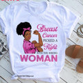 MiKlahFashion Women-Graphic -T-Shirt P8031h / XXL Pink Breast Cancer Graphic T-shirt
