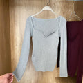 MiKlahFashion Women - Apparel - Top- Sweater One Size / Gray Square Collar Sweater