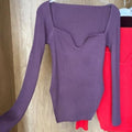 MiKlahFashion Women - Apparel - Top- Sweater One Size / Purple Square Collar Sweater