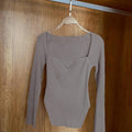 MiKlahFashion Women - Apparel - Top- Sweater One Size / Brown 2 Square Collar Sweater