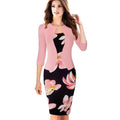 MiKlahFashion Women - Apparel - Dresses - Work Light Pink / L Faux Jacket Vintage Dress