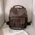 MiKlahFashion Deep Brown / China Vintage PU Leather Backpacks