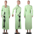 MiKlahFashion Women - Apparel - Dresses - Casual green / XXL Stepping Out Shirt Dress