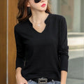 MiKlahFashion Women - Apparel - Top- T-shirt Black / XXXL V-Neck Bamboo Cotton Top