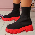 MiKlahFashion red / 5 Platform Socks Boots