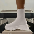 MiKlahFashion white / 6 Platform Socks Boots