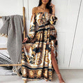 MiKlahFashion 03 Gold Black / L Swing Boho Maxi Dress