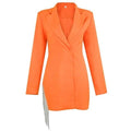MiKlahFashion Women - Apparel - Dresses -Evening Orange / XS Crystal Fringe Blazer Dress