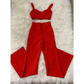 MiKlahFashion Pant Suits Red / XS Bodycon Rayon Pant Set