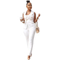 MiKlahFashion women - Apparel -Pants Set White Chic Vest Pant  Set