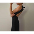 Trendsi Women - Apparel - Dresses - Day to Night Black / L White Dress With Halter Neck Straps
