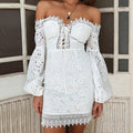 miklah fashion Women - Apparel - Dresses - Day to Night White Lace Off The Shoulder Dress